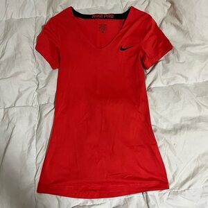 Nike Pro Fitted Vermillion Dry Fit Top - Deadstock